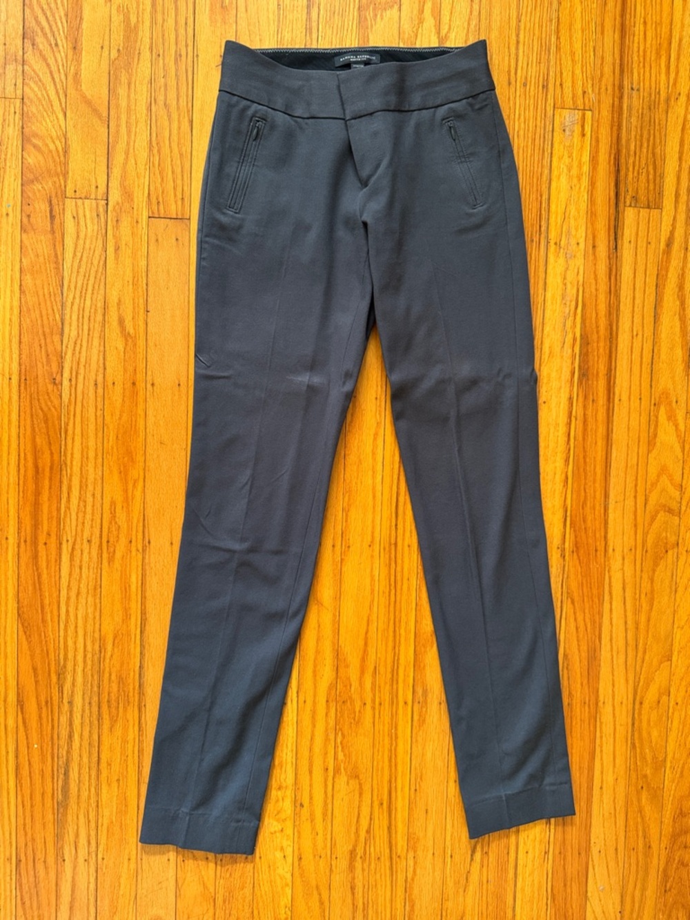Banana Republic Grey Straight-Leg Pull-On Trousers with Zip Pockets